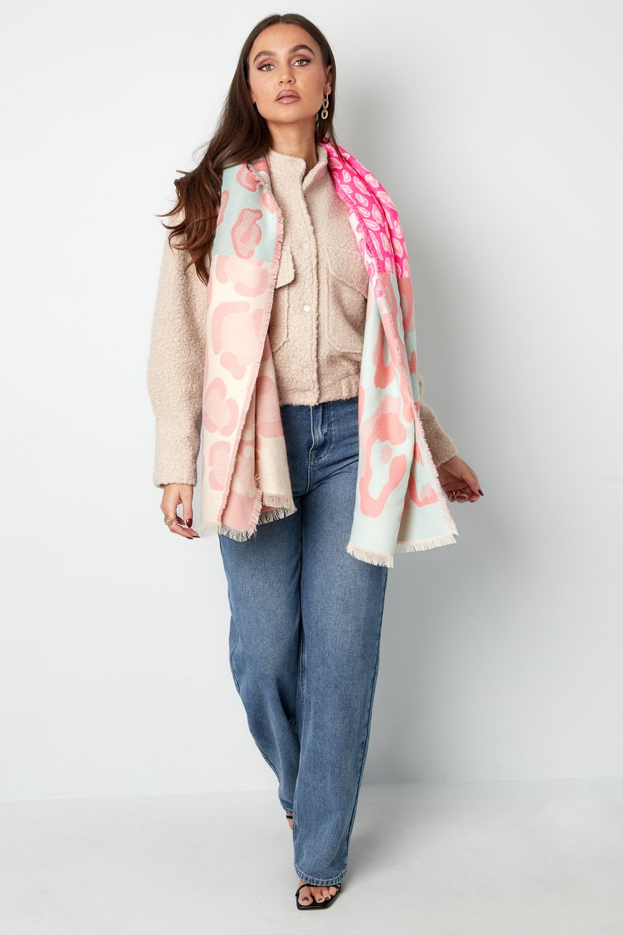 Schal mit Leopardenmuster - Rosa Bild2